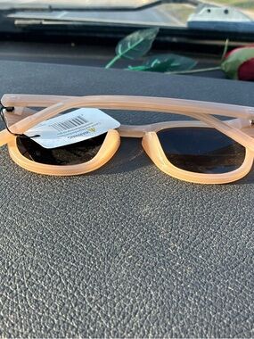 Peach Tinted Women's Rectangle Sunglasses